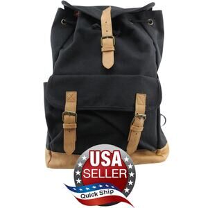 Designer Shoe Warehouse Canvas & Faux Leather Backpack Black Unisex • Adjustable